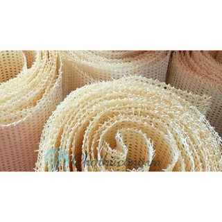 Cuộn 15m Phên mây đan lưới mắt cáo tấm mây tự nhiên 100% màu trắng ngà hàng chất lượng loại 1 (R50cm - 60cm x D15m)