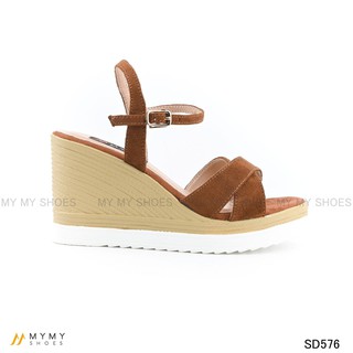 Sandal xuồng da lộn quai chéo 9p mymy shoes SD576