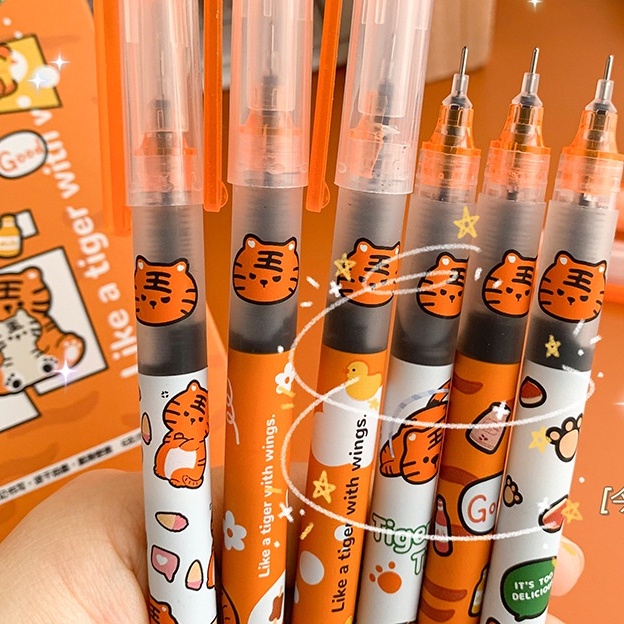 Bút Gel Mực Gel Lỏng Ngòi 0.5 Sợi Carbon Phong Cách Hoạt Hình Dễ Thương Cho Học Sinh