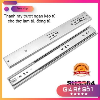 [CHÍNH HÃNG]Bộ 02 Thanh ray bi trượt hộc tủ, ngăn kéo - Siêu Cao cấp GIẢM CHẤN SUS304 ADG 100 năm ko rỉ