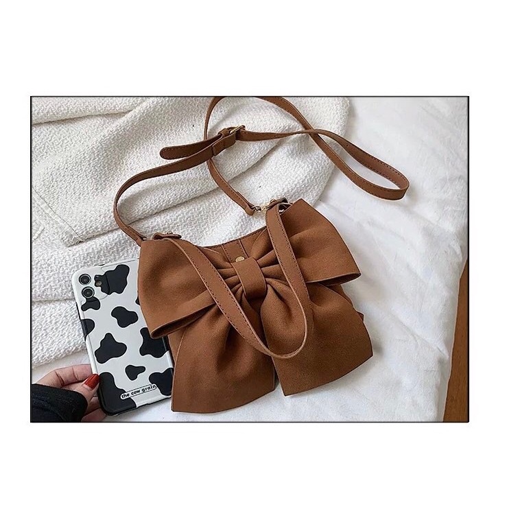 Túi đeo vai đính nơ niche all -mitch phong cách vintage dễ phối đồ