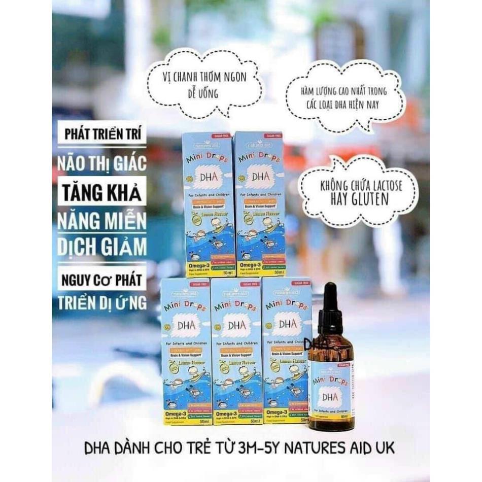 Natures Aid Dha Drops 50ml Dạng Giọt Cho Bé Từ 3 Tháng Đến 5 Tuổi