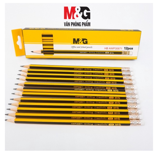 Chì chuốt HB M&G AWP30871 thân vàng có gôm