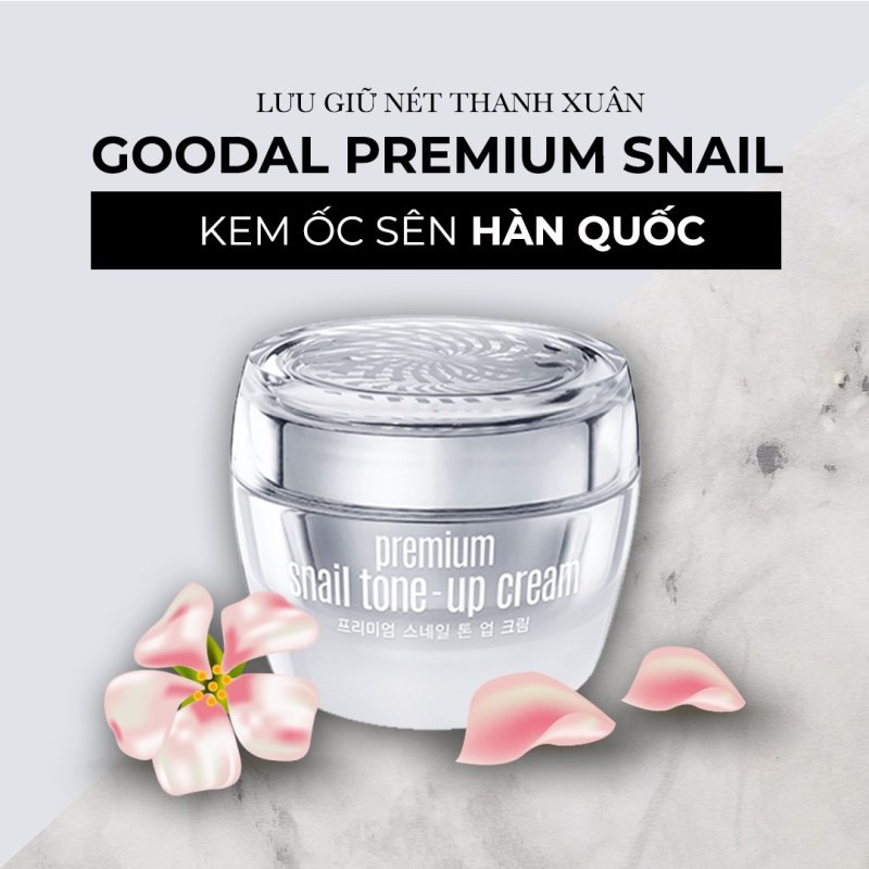 [ĐẠI TIỆC SALE] Kem dưỡng trắng Ốc Sên Goodal Premium Snail Tone-Up Cream [FLASH SALE]