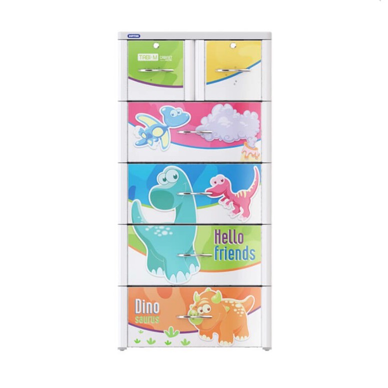 Tủ nhựa DUY TÂN Tabi M 5 tầng 6 ngăn (60 x 48 x 124 cm) - 54682