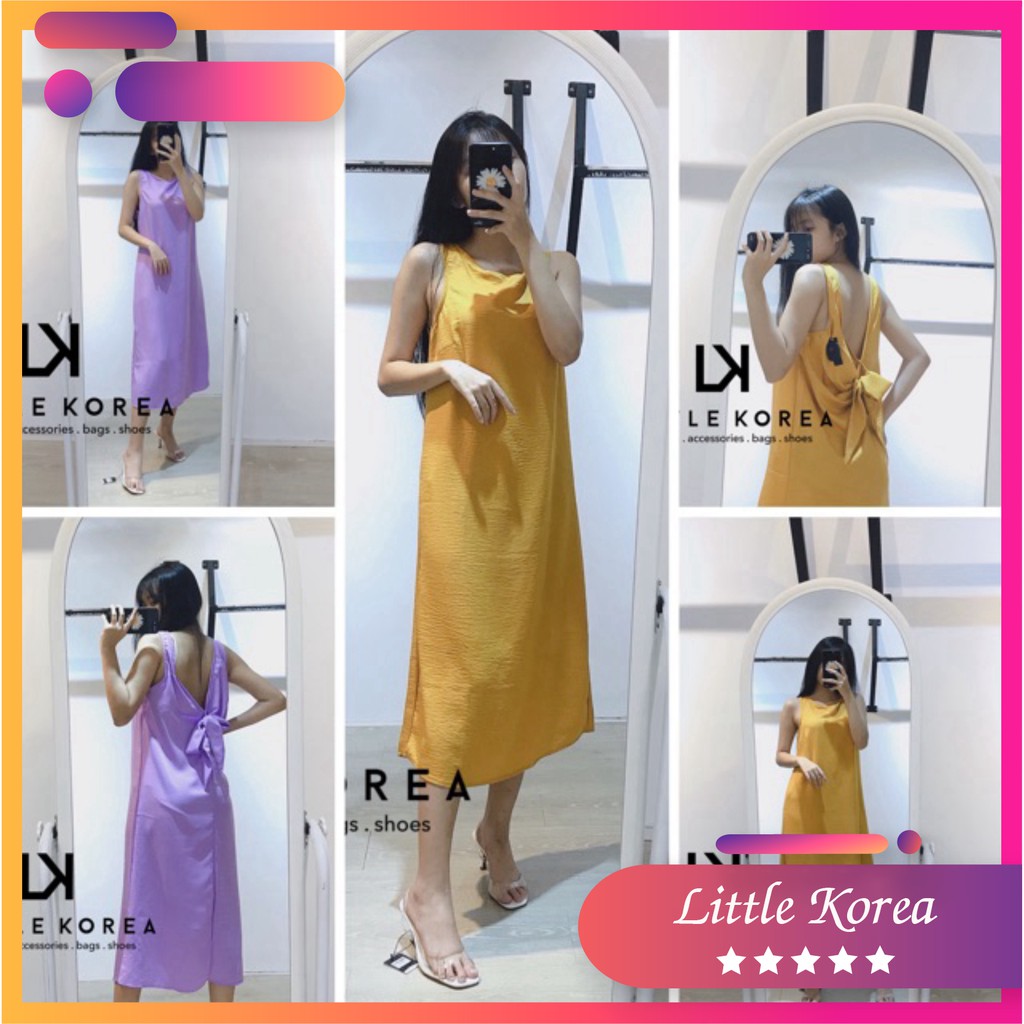 Váy lụa tằm buộc nơ 2 màu phong cách thời thượng, sành điệu | BigBuy360 - bigbuy360.vn