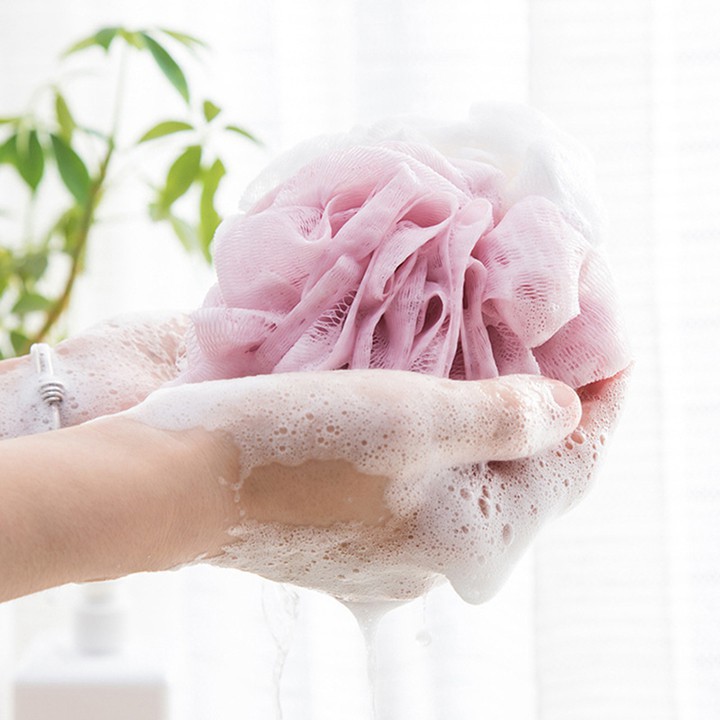 Bông tắm lưới kèm mút xốp tạo bọt nhiều màu BATHING FLOWER cao cấp (BTM05)