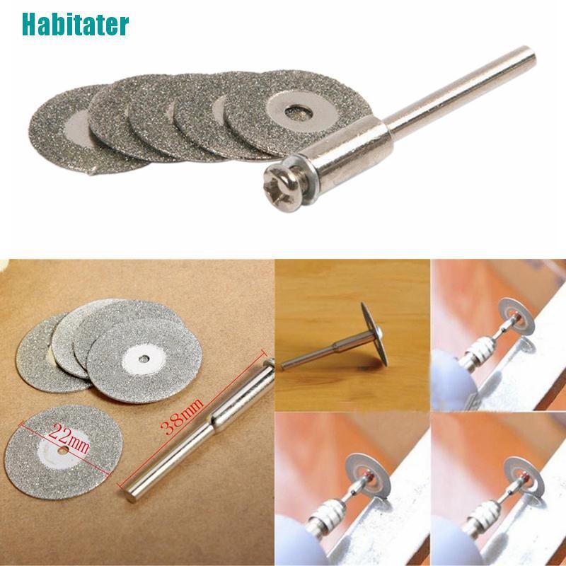 Bộ 5 Lưỡi Cắt Kim Cương 22mm Kèm 1 Trục Khoan