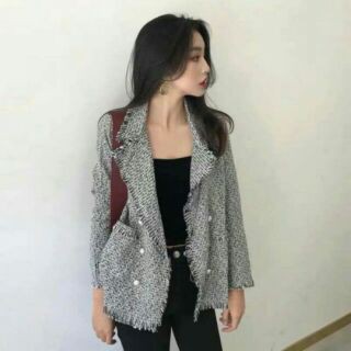 Áo dạ tweed chốt live 150