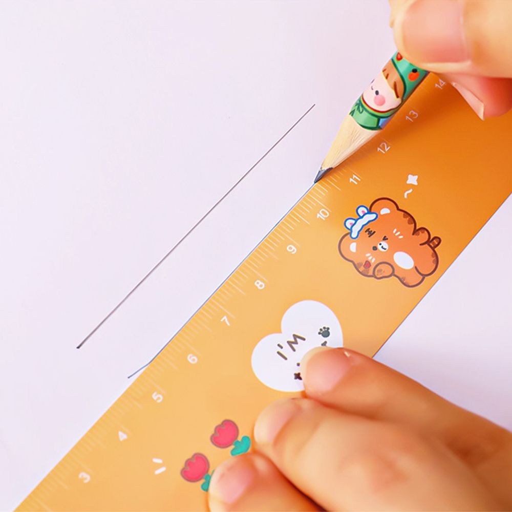 Sẻ 5 phụ kiện gồm bút chì + thước + gôm + đồ chuốt họa tiết hoạt hình dễ thương dùng làm đồ dùng học tập/ phần thưởng