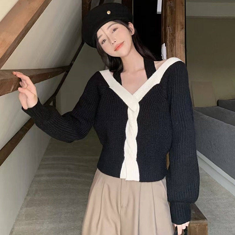 Áo Khoác Cardigan Dệt Kim Tay Dài Phong Cách Hàn Quốc