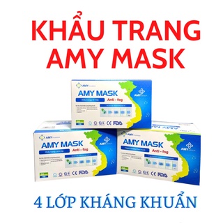 Khẩu Trang Y Tế AMY MARK 4 lớp 50 chiếc/Hộp, Khẩu Trang Kháng Khuẩn, Khẩu Trang Xuất Khẩu, Khẩu Trang Than Hoạt Tính.