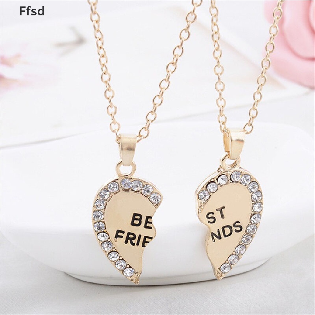 {Ffsd} Vòng cổ Mặt Ghép Hình Trái Tim Ghép Nối Phối Chữ Best Friend Thời Trang Cho Nữ