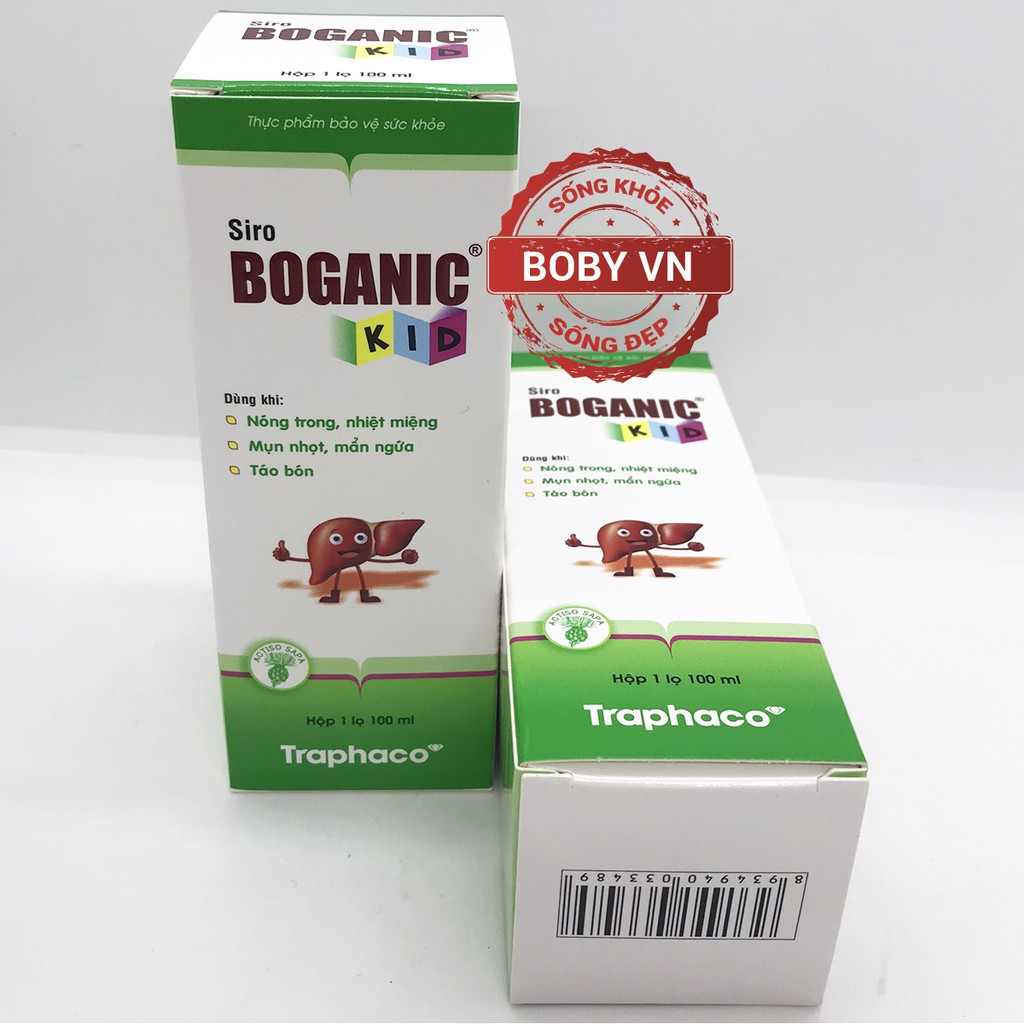 Siro Boganic Kid hỗ trợ trẻ khỏi nóng trong, nhiệt miệng, táo bón, mụn nhọt, mẩn ngứa