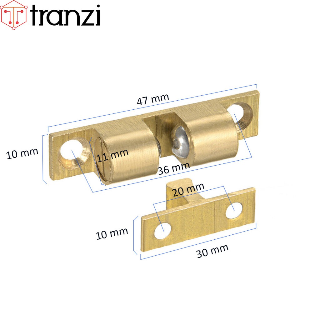 Chốt bi đồng 47x10x11x36mm, 30x10x11x20mm