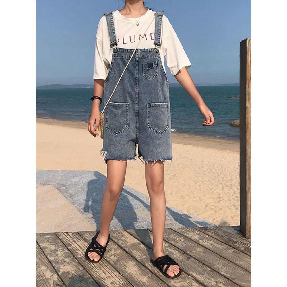 Yếm Bò Dáng Short Đùi Rách Cá Tính Cho Bạn Nữ Mùa Hè | BigBuy360 - bigbuy360.vn