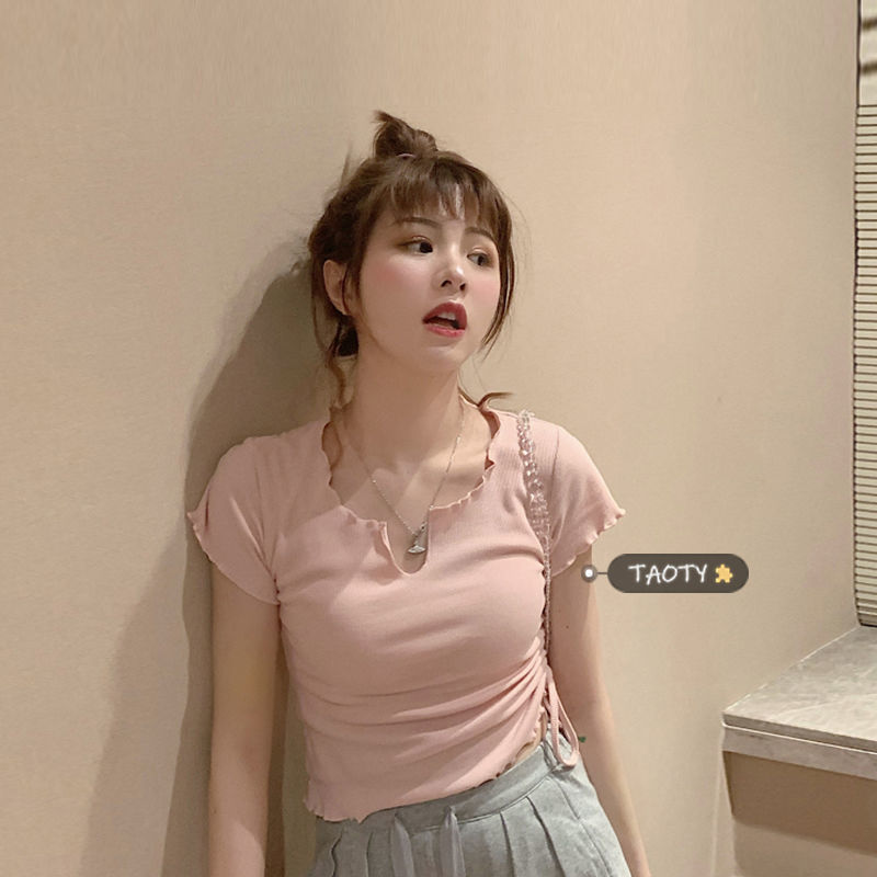 Áo thun Croptop tay ngắn thời trang mùa hè cho nữ