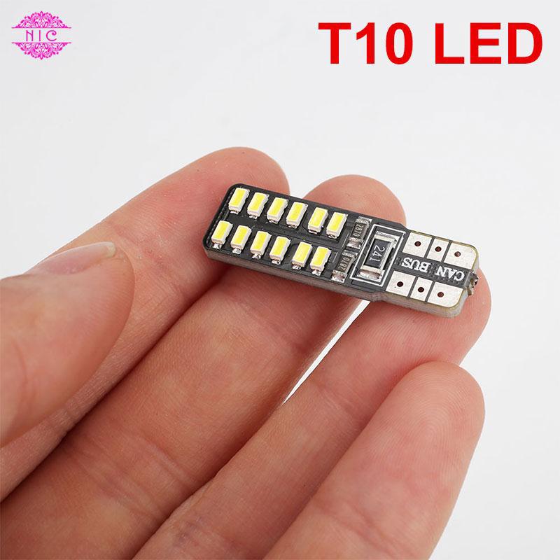 Đèn led t10 w5w 3014 24smd gắn hông xe ô tô