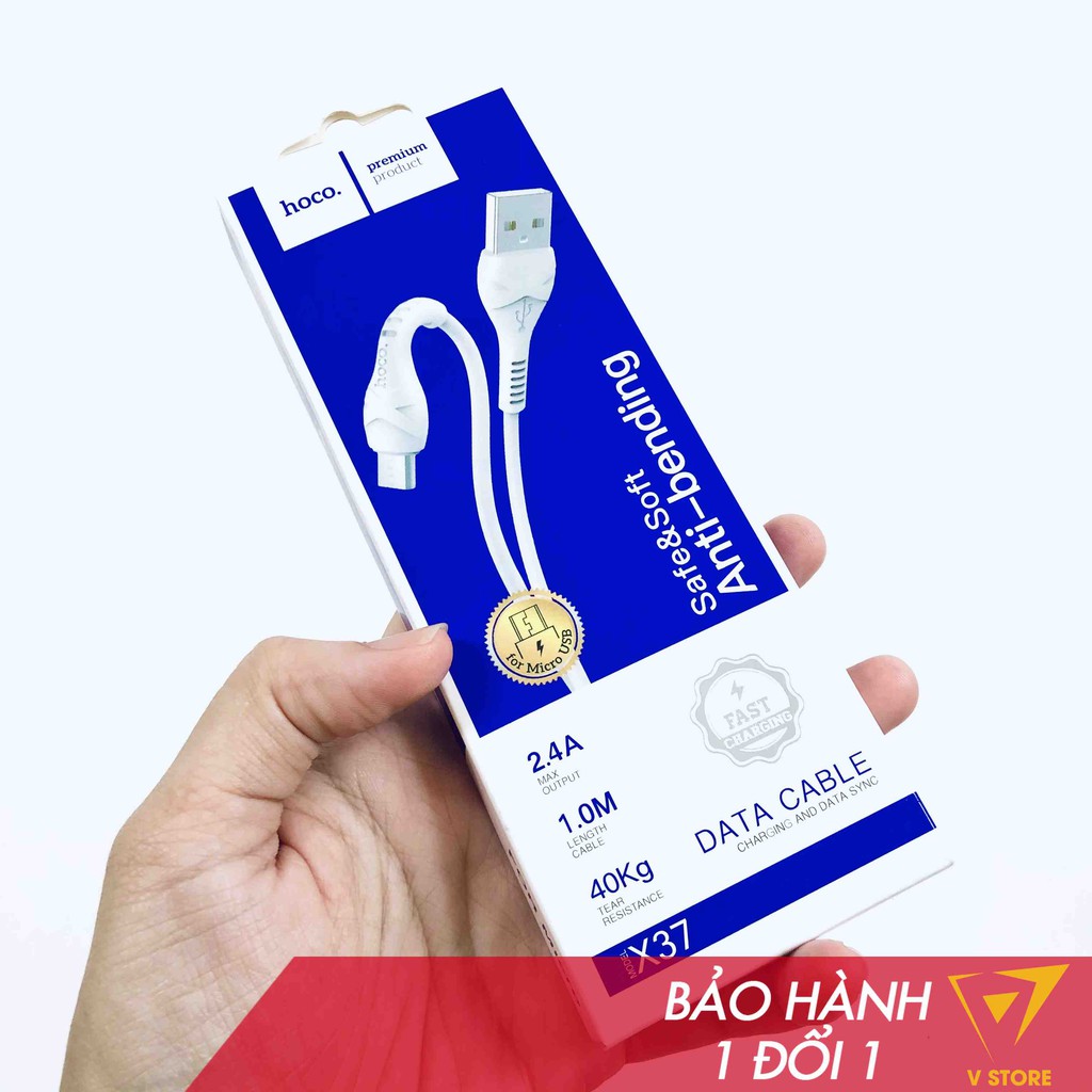 Dây cáp sạc nhanh cho ip android lightning micro usb type c dây dù nhựa hoco x14 x37 dài 1m 2m [hoco đà nẵng