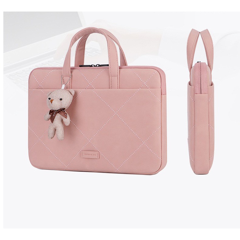 TÚI ĐỰNG LAPTOP BRICH CARO DA LỘN (Tặng kèm gấu xinh xắn) | BigBuy360 - bigbuy360.vn