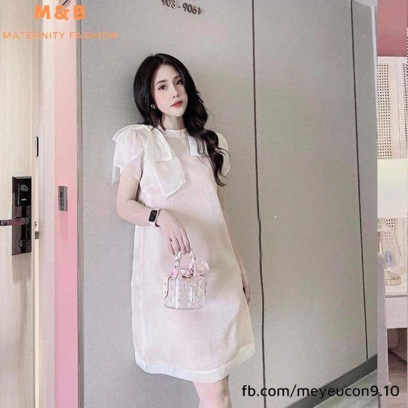 Váy bầu , đầm bầu chất voan 2 lớp siêu đẹp, mềm, mát freeszie từ 43-70kg