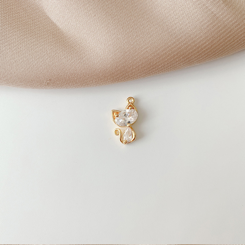 Mặt Vòng cổ Đồng Mạ Vàng 18K Hình Mèo Dễ Thương