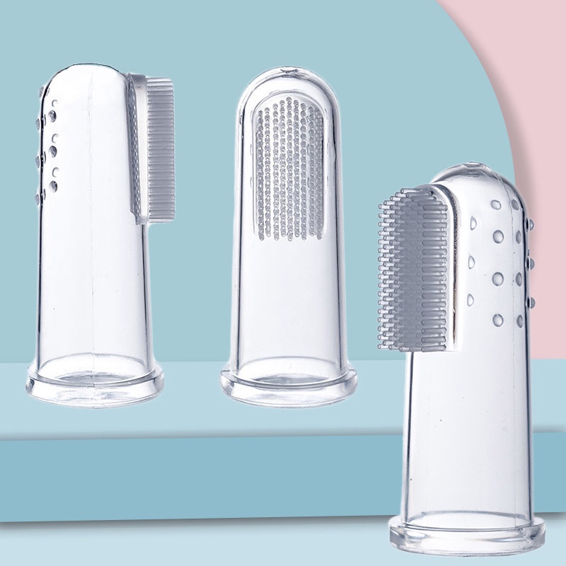 Bàn chải ngón tay mềm mại làm sạch răng cho thú cưng