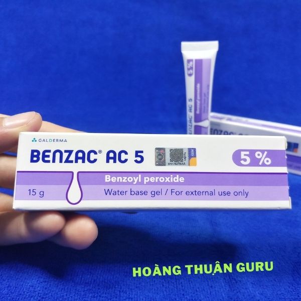 Benzac ac 5 % Galderma - benzoyl peroxide gel gốc nước ngừa mụn sưng đỏ tuýp 15g