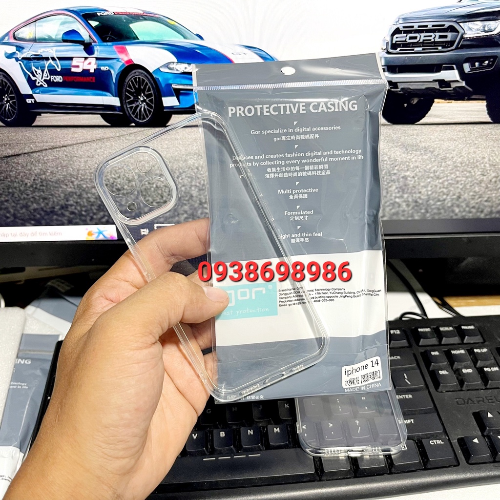 Ốp lưng Gor cho iPhone 14 Pro max / 14 pro / 14 max / 14 trong suốt khỏe màu máy