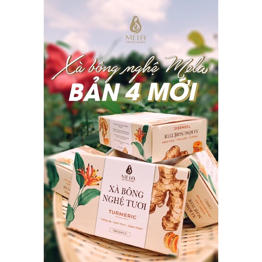 Combo 2 bánh Xà Bông Nghệ Mela chính hãng tặng túi tạo bọt | BigBuy360 - bigbuy360.vn