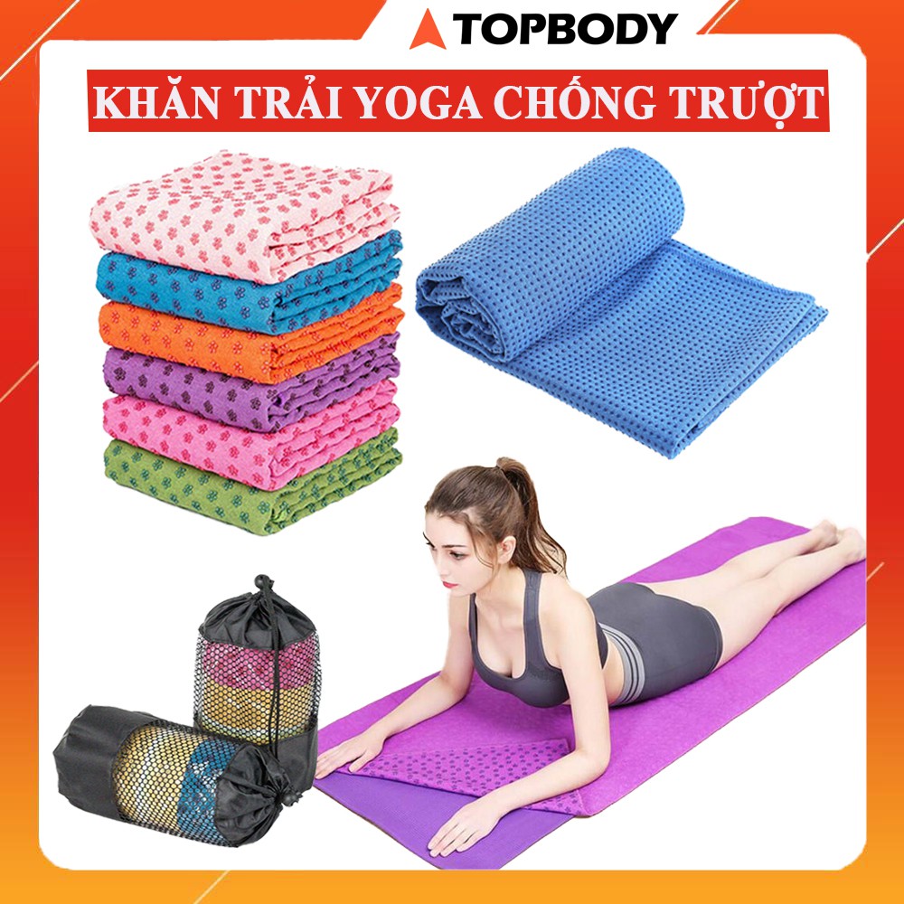 Khăn Trải Thảm Chống Trượt Silico Tập Yoga - Thảm Yoga Thấm Hút Mồ Hồ - Chống Trơn Trượt