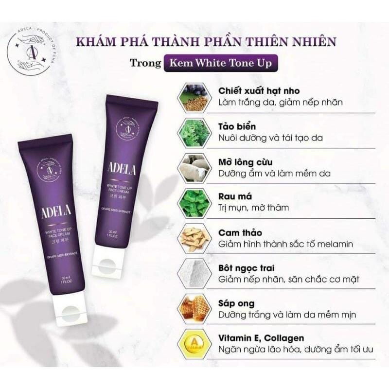 (TẶNG KÈM TONER TÍA TÔ 30ml) SỮA RỬA MẶT TÍA TÔ - KEM DƯỠNG TRẮNG DA ADELA