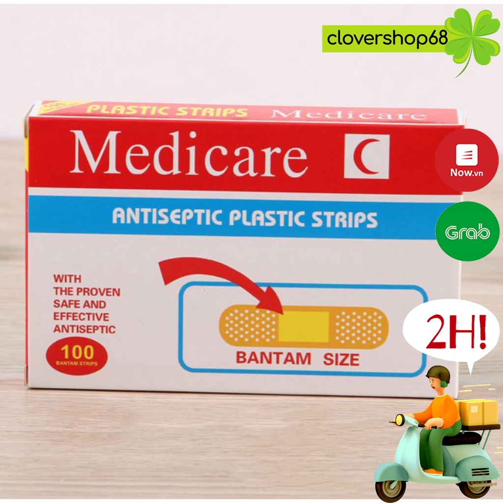 Hộp 100 miếng băng y tế cá nhân urgo Mediacare  Clovershop68