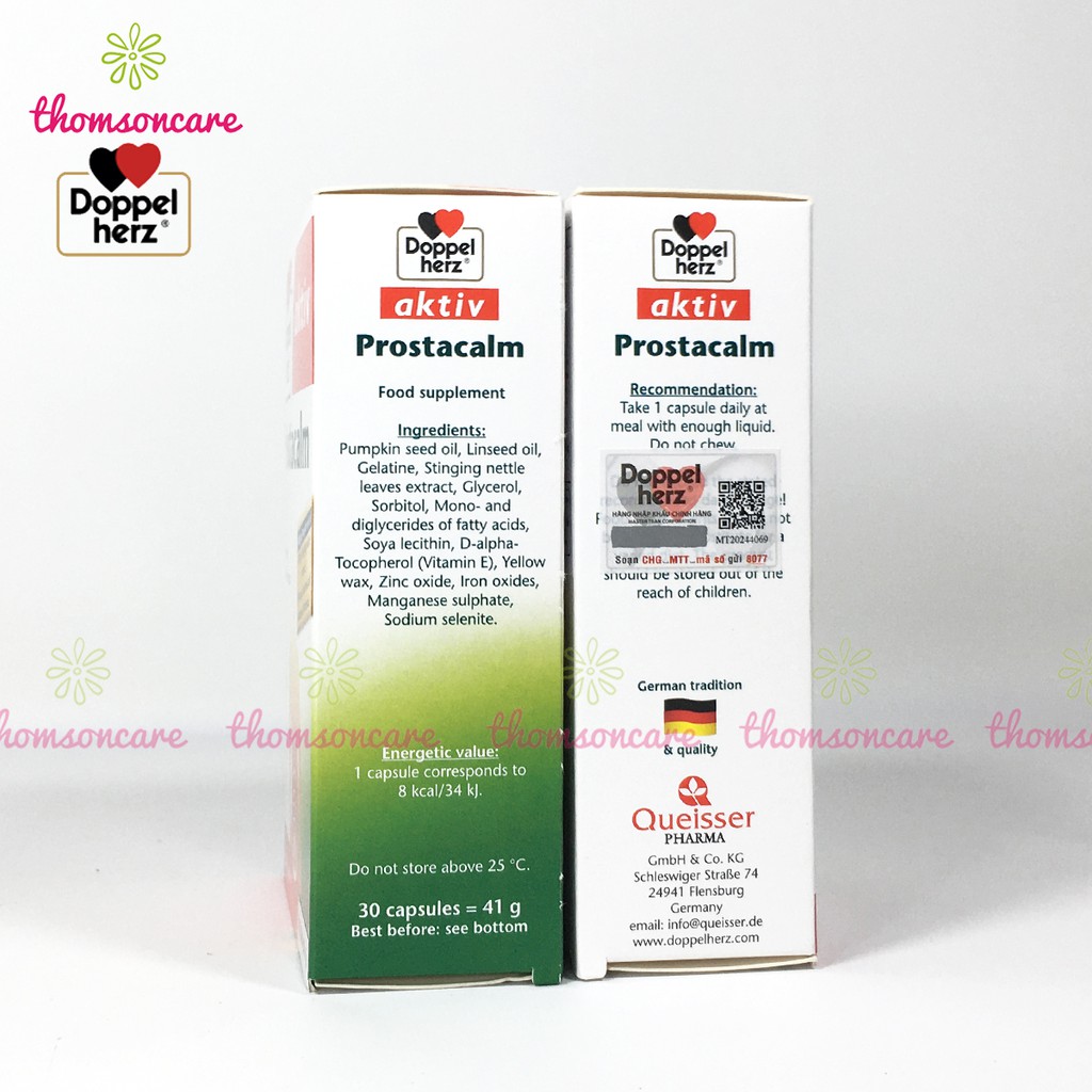 Prostacalm Aktiv Hỗ trợ giảm u xơ tiền liệt tuyến - Chính hãng Doppelherz Aktiv từ Đức, giảm tiểu đêm
