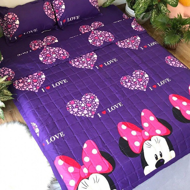 Bộ Chăn Chăn Hè Ga Gối Emmidecor Mẫu  Mickey