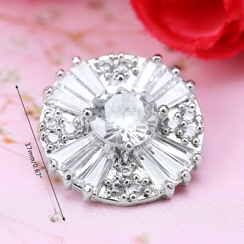 Nút Kẹp Thêu Chữ Thập Đính Đá Zircon DIY