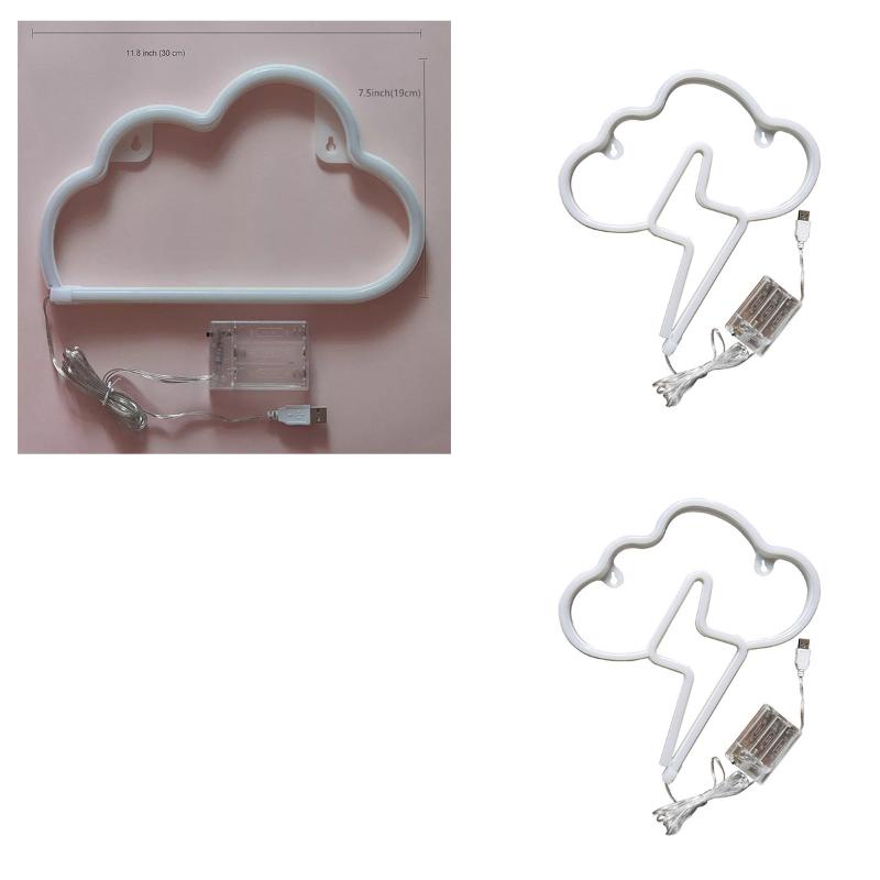 Đèn LED Neon Gắn Tường Hình Đám Mây Dùng Trang Trí Phòng Ngủ Cổng USB 4.5V