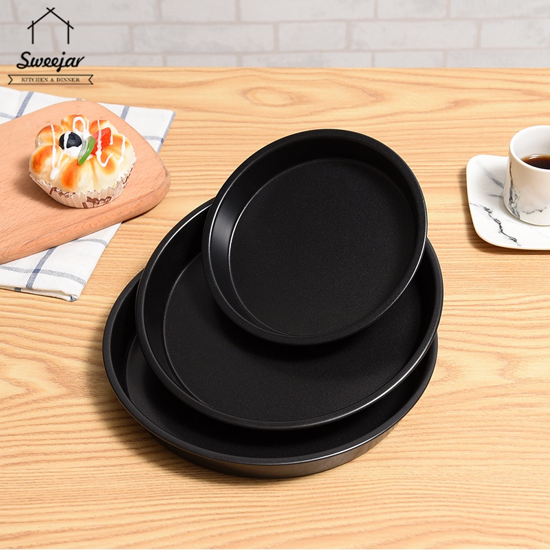 SWEEJAR Khay nướng bánh pizza  bằng thép carbon không dính bền bỉ với size 6/8/9 inch