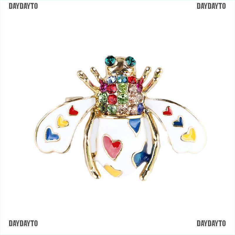Ghim Cài Áo Hình Chú Ong Trái Tim Pha Lê Thời Trang