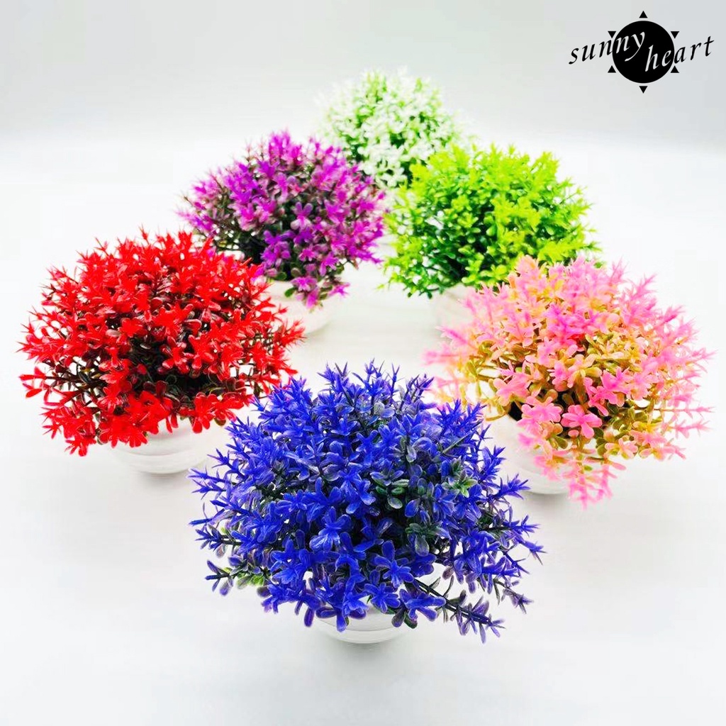 1 Bộ Chậu Cây Nhựa Nhân Tạo Để Bàn Trang Trí