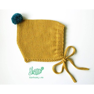 Mũ Đan Vàng Đất - Sản phẩm đan móc thủ công - Quà tặng cho bé