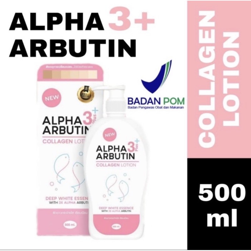 Alpha Arbutin (Hàng Mới Về) Lotion Collagen Dưỡng Da Mặt Dung Tích 500ml 3 Plus