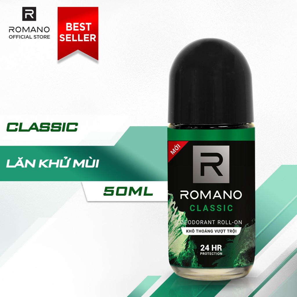 Lăn nách kháng khuẩn 24h Romano Classic 50ml | BigBuy360 - bigbuy360.vn