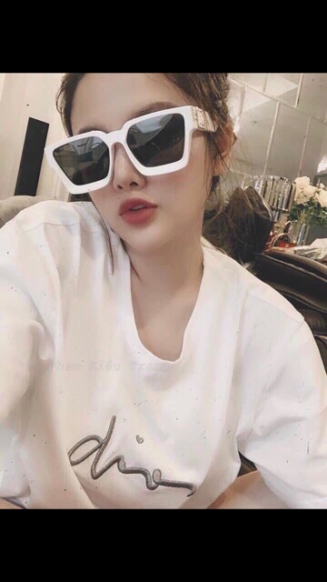 Kính mát nam nữ mẫu hót viền trắng mã L01