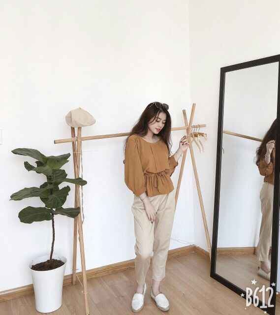Set áo kiểu x quần baggy