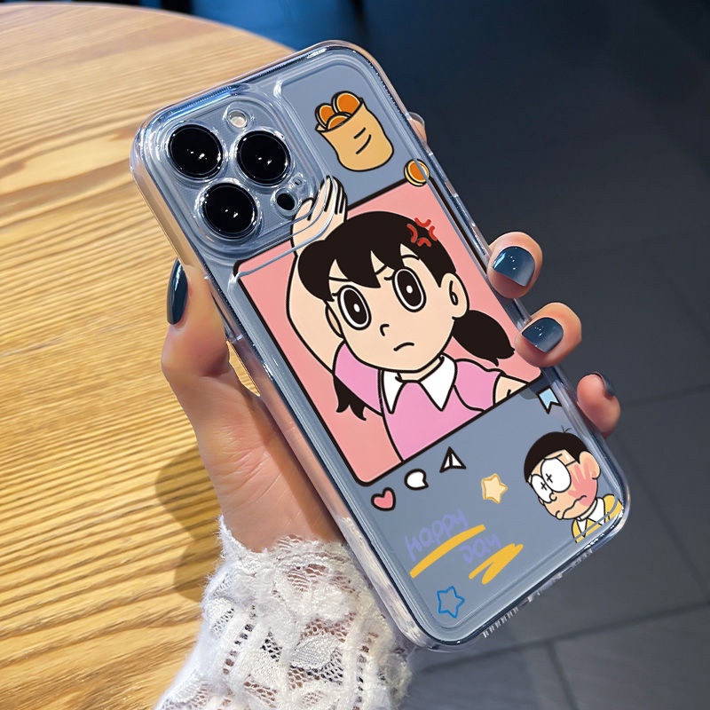 Ốp Điện Thoại TPU Gel Đệm Khí Chống Rơi Hình Nobita Nobi Shizuka Cho Samsung Galaxy S22 Plus Note 20 Ultra 10 S21 FE S20