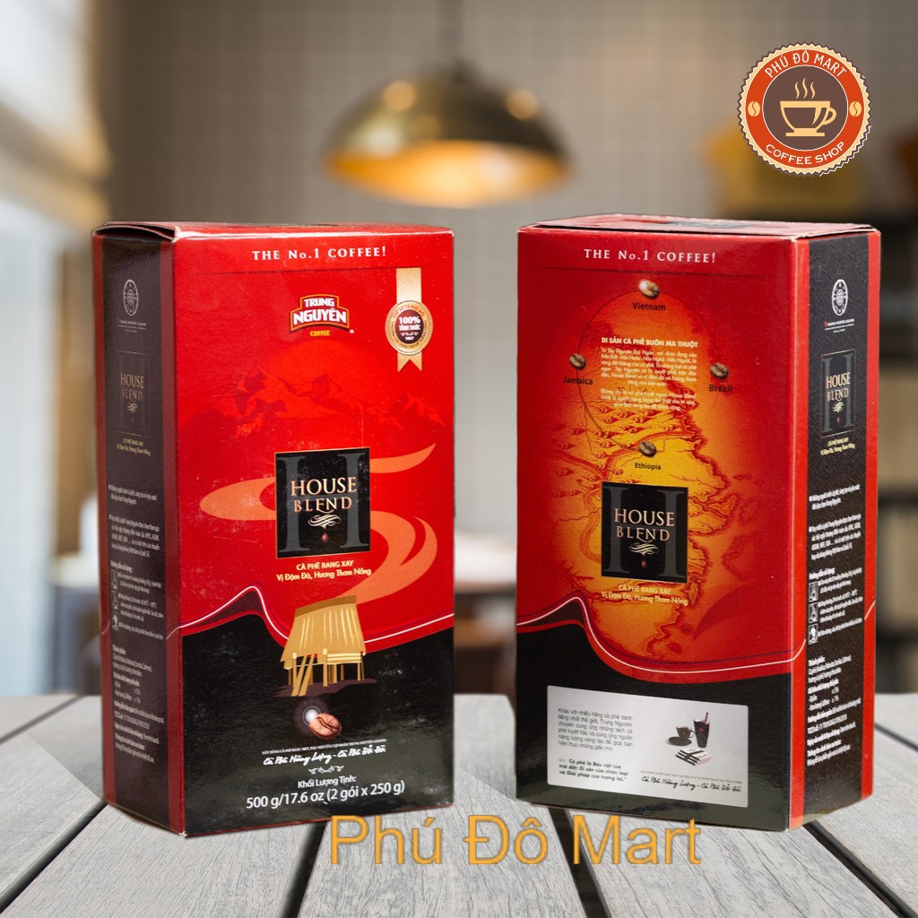 [Mã 44FMCGSALE1 giảm 0.1 đơn 250K] Cà Phê Rang Xay Pha Phin House Blend - Trung Nguyên Loại Hộp 500gr