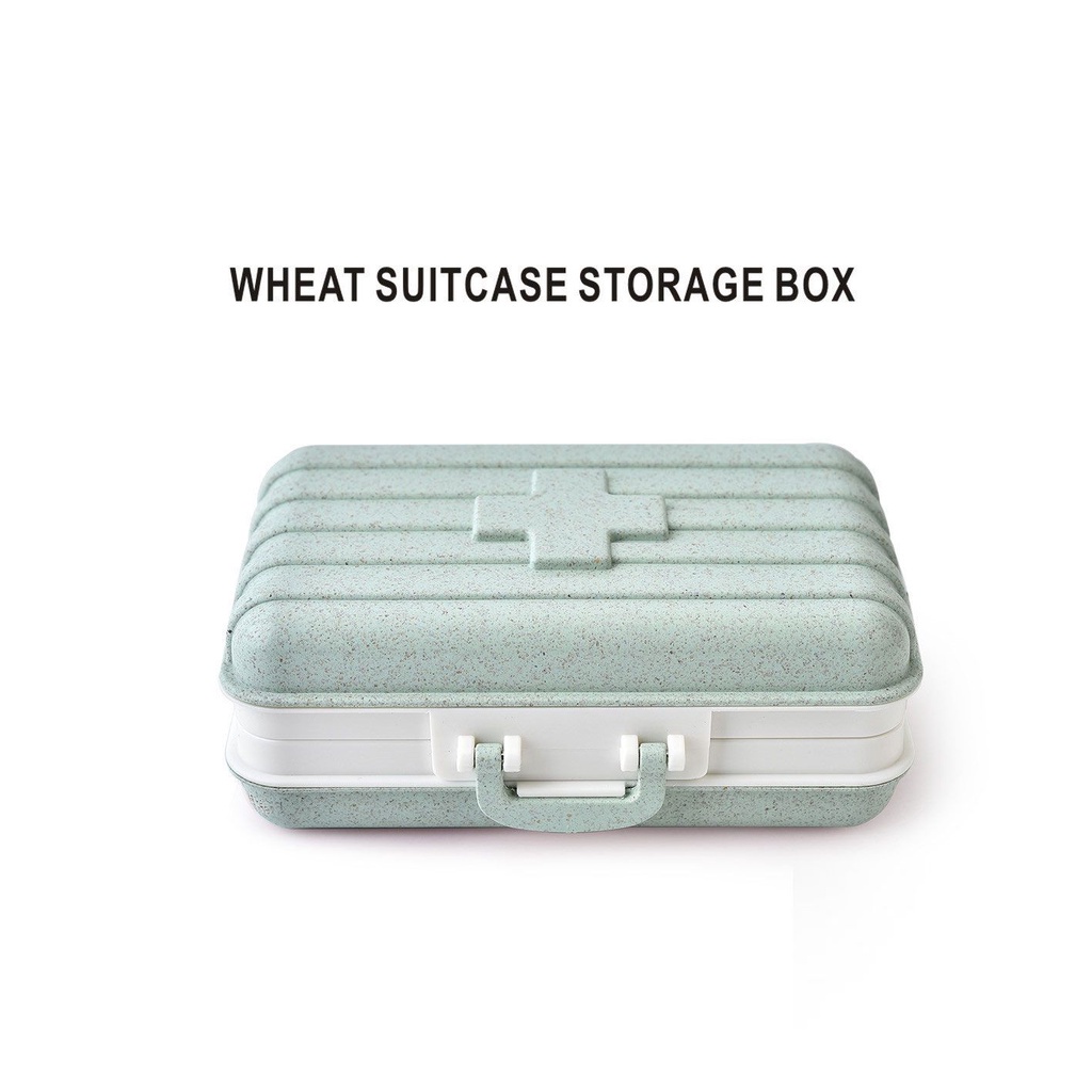 Hộp Đựng Thuốc Mini Hình Vali Bằng Nhựa Tiện Dụng Mang Theo Du Lịch