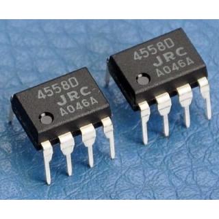 2 cái ic jrc4558d 4558d dip8 op amp dip8 mới