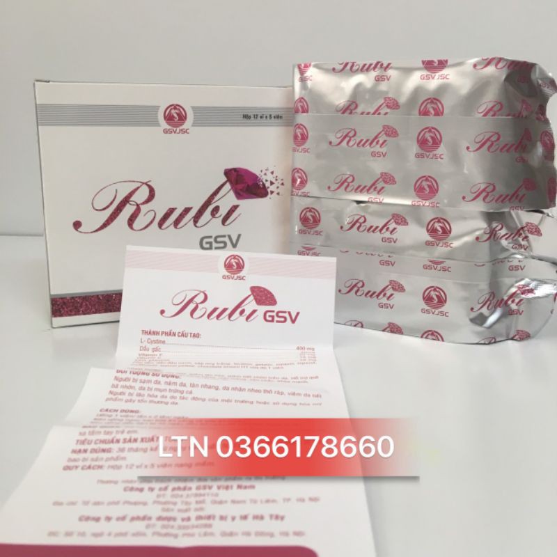Rubi gsv - sáng da mịn da hộp 60 viên